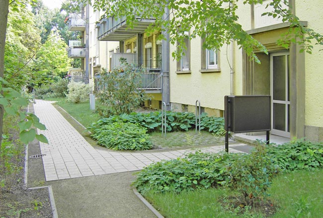 Neugestaltung der Außenanlagen für einen Wohnhof in Dresden - Südvorstadt
