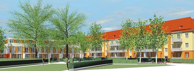 Entwicklungskonzept für das Quartier Dresden - Laubegast, Kirchplatz: Neubau von eigentumsfähigen Wohnformen; L 1 - L3
