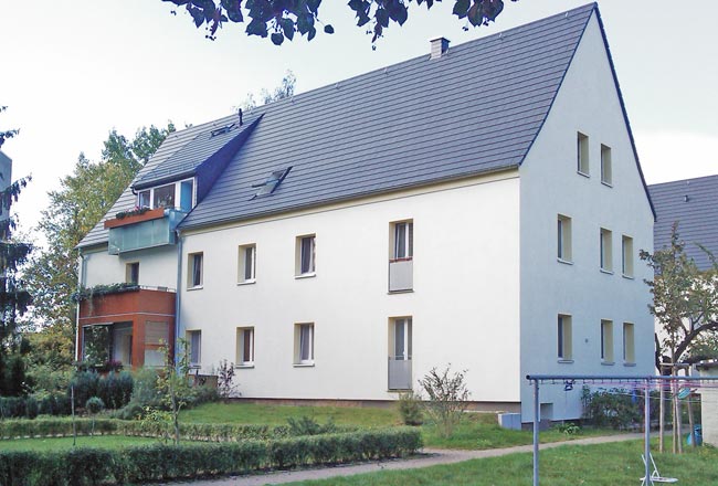 Sanierung einer denkmalgeschützten Wohnsiedlung in Dresden - Niedersedlitz, Nestroystraße
