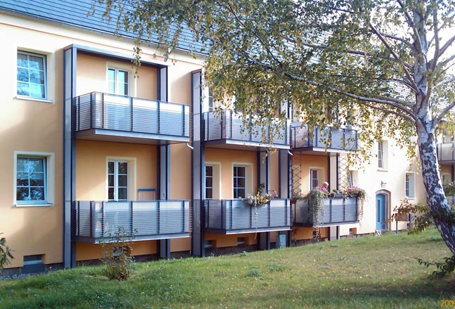 Sanierung einer denkmalgeschützten Wohnsiedlung in Dresden - Niedersedlitz, Windmühlenstraße

